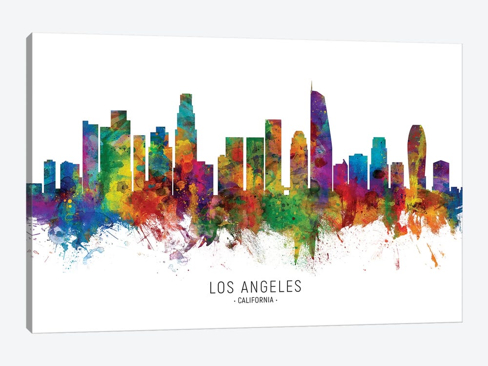 Los Angeles California Skyline by Michael Tompsett 1-piece Canvas Art