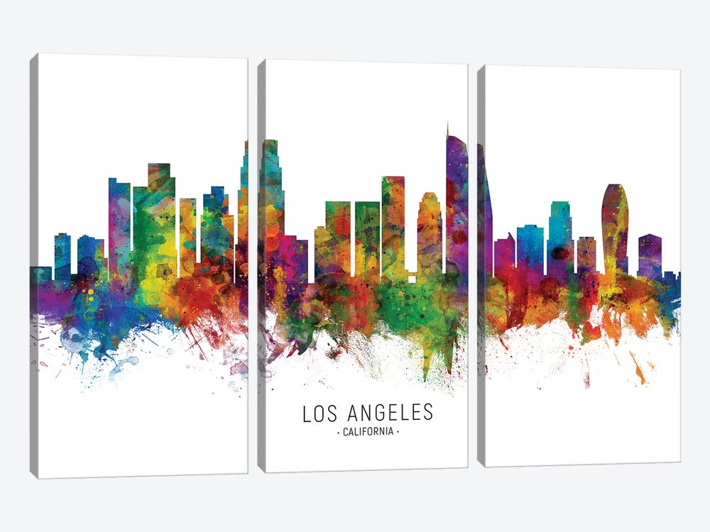 Los Angeles California Skyline 3-piece Canvas Artwork