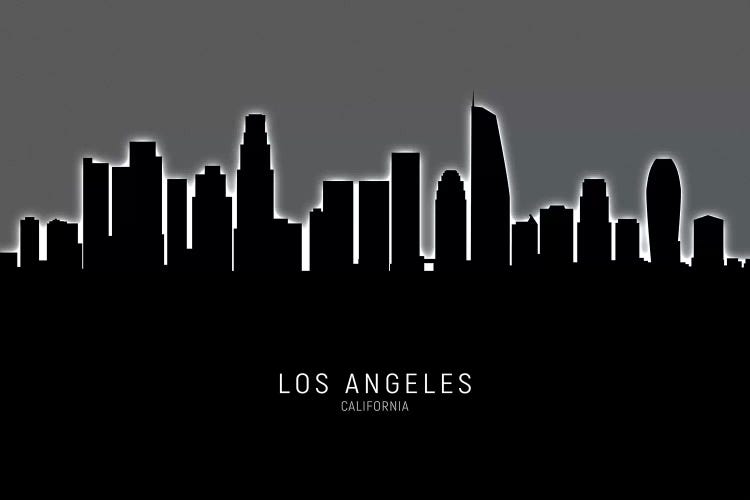 Black On Gray Los Angeles California Skyline