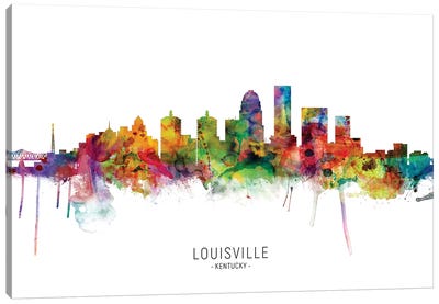 Louisville Kentucky City Skyline Canvas Art Print - Kentucky Art
