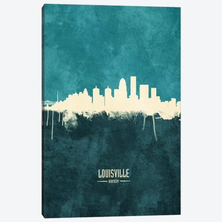 Louisville Kentucky City Skyline Canvas Print #MTO1905} by Michael Tompsett Canvas Art