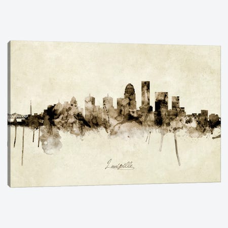 Louisville Kentucky City Skyline Canvas Print #MTO1906} by Michael Tompsett Canvas Art