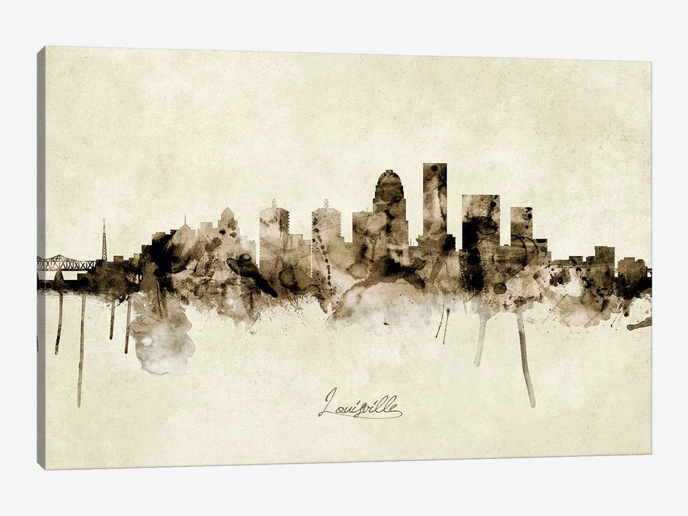 Louisville Kentucky City Skyline by Michael Tompsett 1-piece Art Print