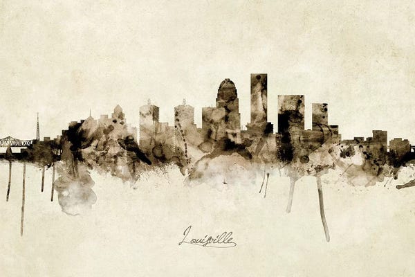 Ink Splash Louisville Kentucky City Skyline