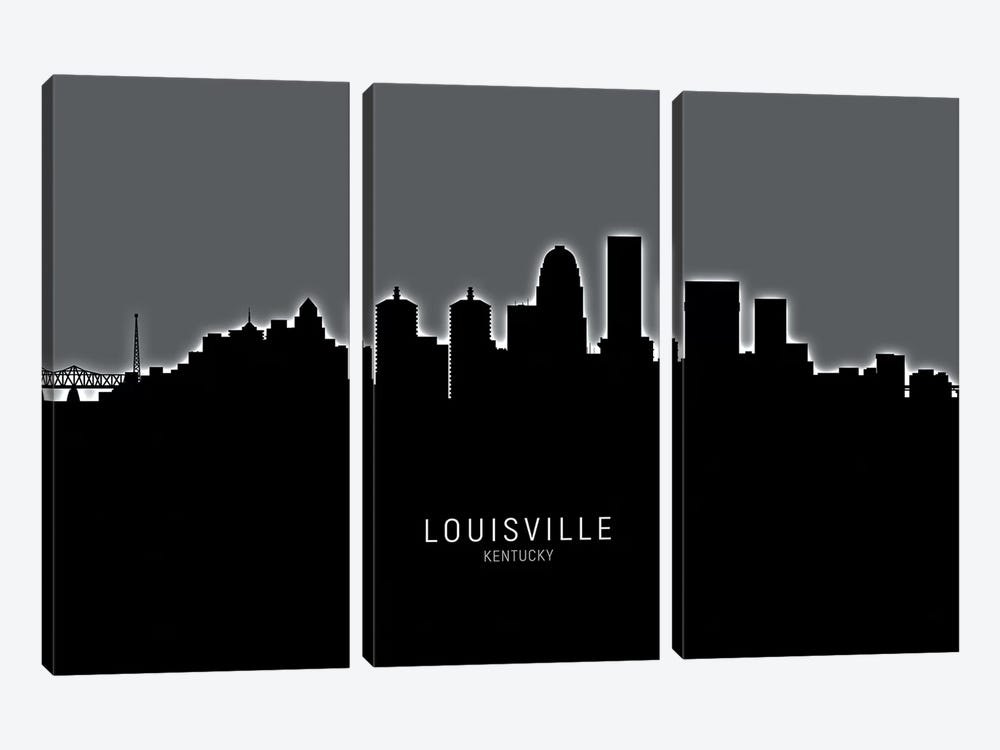 Louisville Kentucky City Skyline by Michael Tompsett 3-piece Canvas Artwork