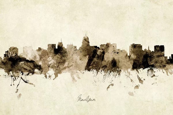 Ink Splash Madison Wisconsin Skyline