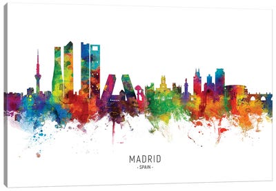 Madrid Spain Skyline Canvas Art Print - Community Of Madrid Art