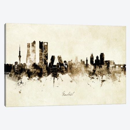 Madrid Spain Skyline Canvas Print #MTO1913} by Michael Tompsett Canvas Artwork