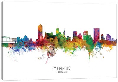 Memphis Tennessee Skyline Canvas Art Print - Scenic & Nature Typography