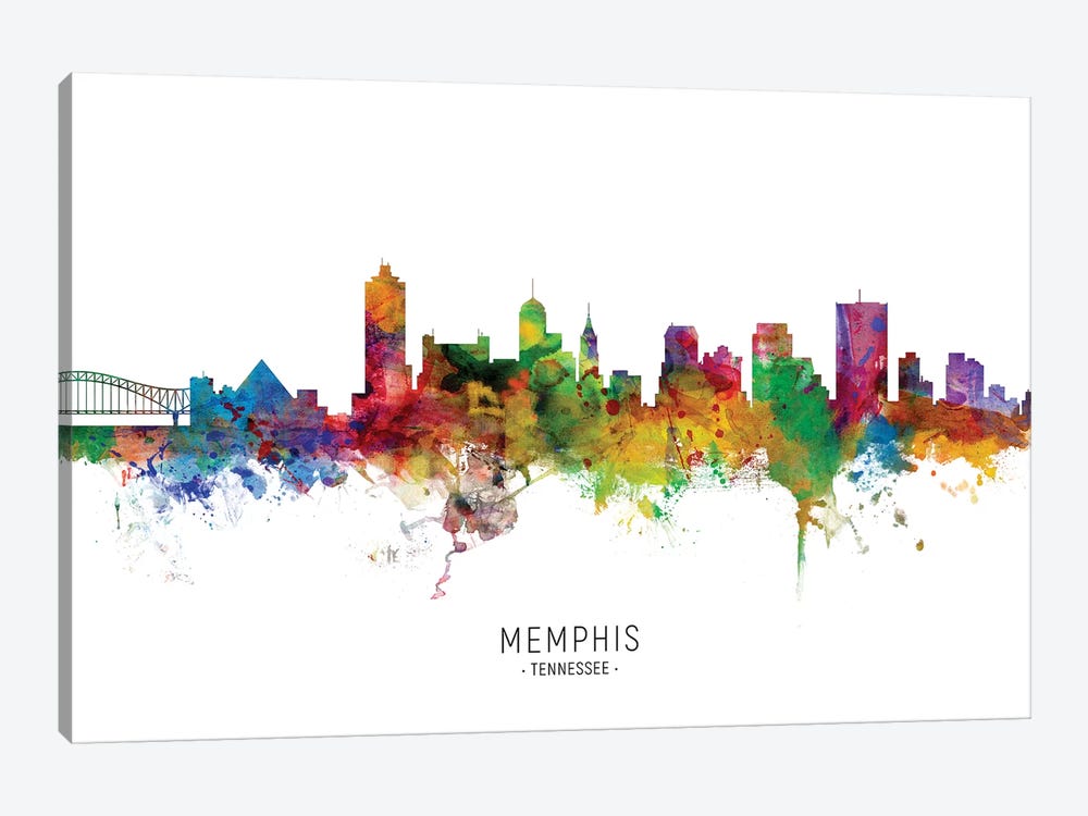 Memphis Tennessee Skyline by Michael Tompsett 1-piece Canvas Art Print