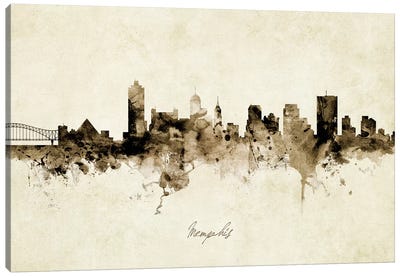 Memphis Tennessee Skyline Canvas Art Print - Industrial Décor