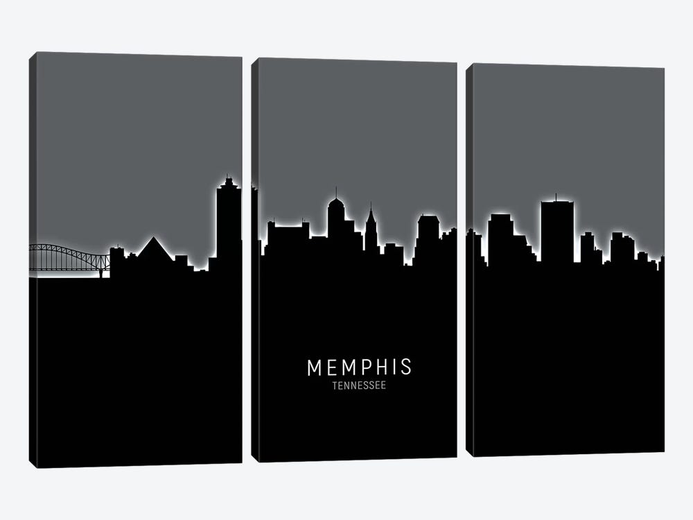 Memphis Tennessee Skyline by Michael Tompsett 3-piece Canvas Art