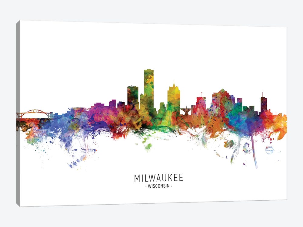 Milwaukee Wisconsin Skyline by Michael Tompsett 1-piece Canvas Print