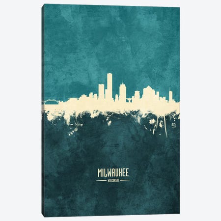 Milwaukee Wisconsin Skyline Canvas Print #MTO1920} by Michael Tompsett Art Print