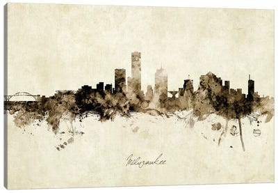 Milwaukee Wisconsin Skyline Canvas Art Print - Milwaukee Art