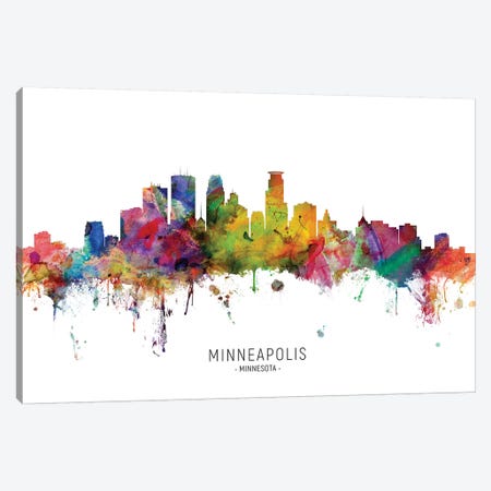 Minneapolis Minnesota Skyline Canvas Print #MTO1923} by Michael Tompsett Art Print