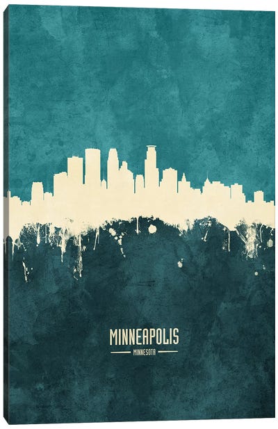 Minneapolis Minnesota Skyline Canvas Art Print - Industrial Office