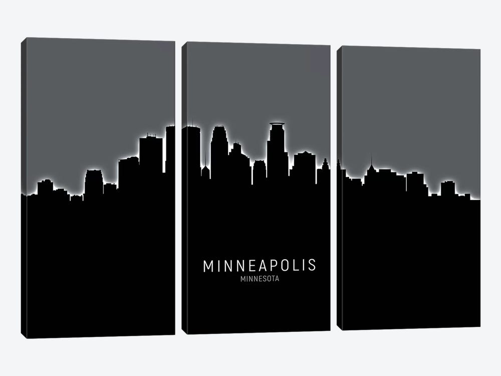 Minneapolis Minnesota Skyline by Michael Tompsett 3-piece Canvas Art Print