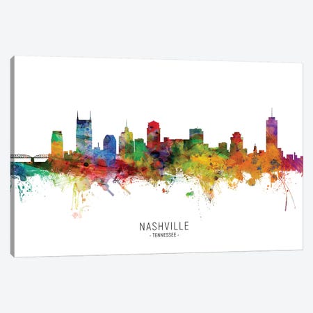 Nashville Tennessee Skyline Canvas Print #MTO1931} by Michael Tompsett Canvas Art