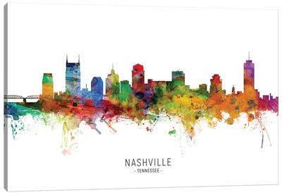 Nashville Tennessee Skyline Canvas Art Print - Michael Tompsett