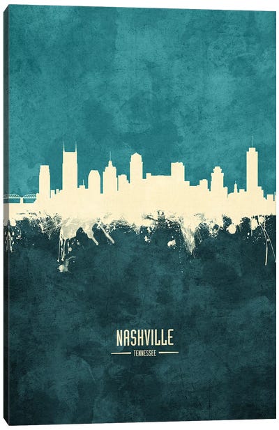 Nashville Tennessee Skyline Canvas Art Print - Scenic & Nature Typography