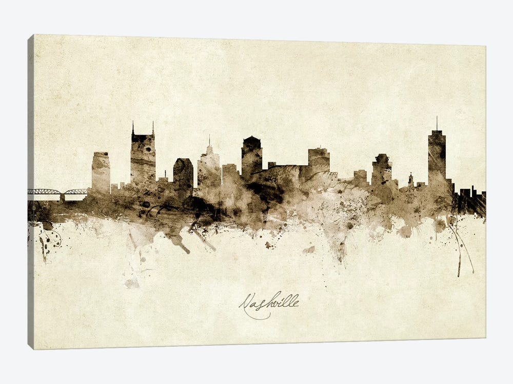 Nashville Tennessee Skyline by Michael Tompsett 1-piece Art Print