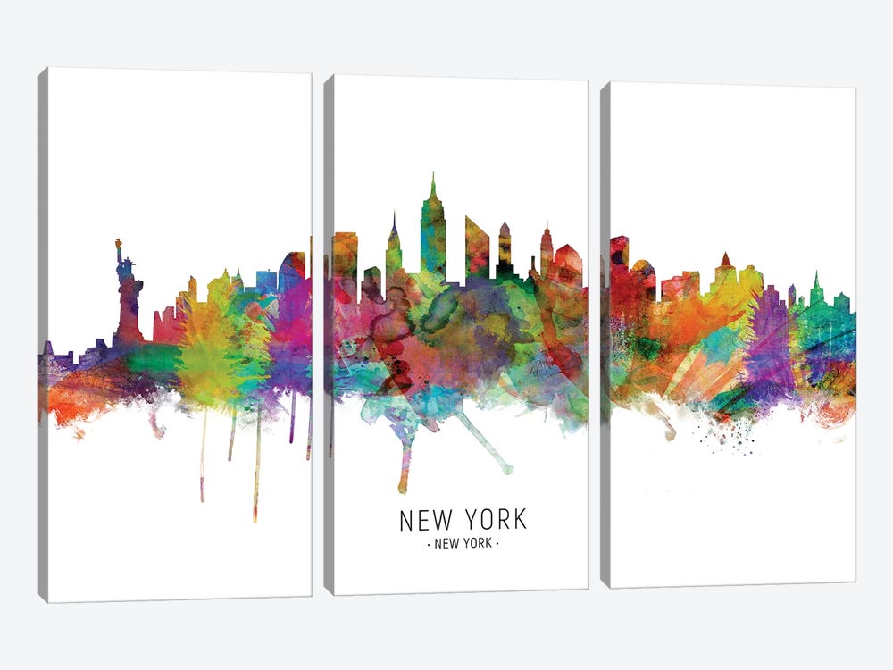 New York City Skyline by Michael Tompsett 3-piece Art Print