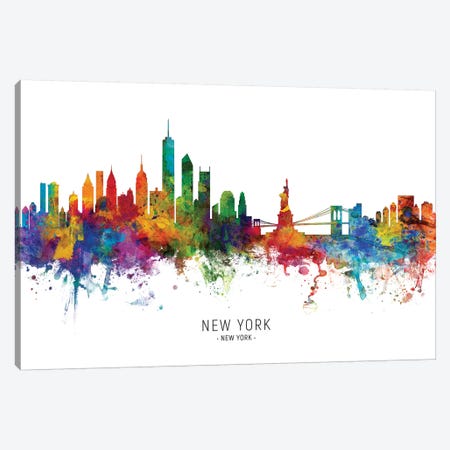New York Skyline Canvas Print #MTO1941} by Michael Tompsett Art Print