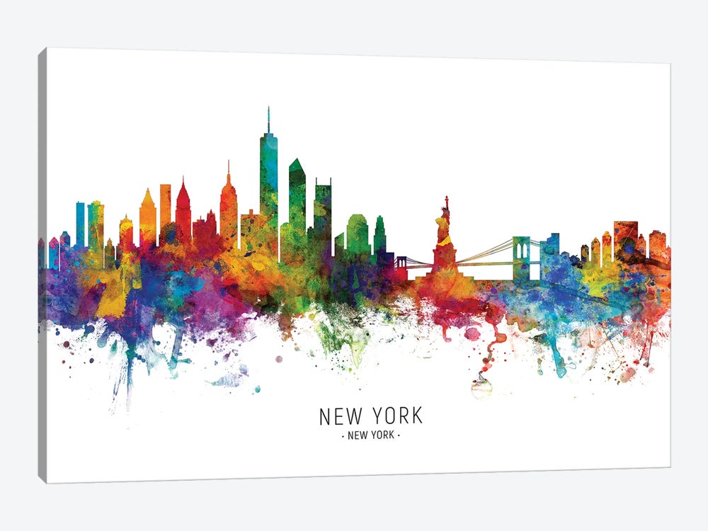 New York Skyline by Michael Tompsett 1-piece Canvas Wall Art