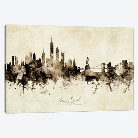 New York Skyline Canvas Print #MTO1942} by Michael Tompsett Art Print