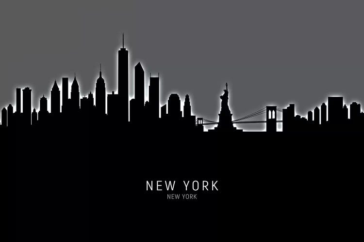 Black On Gray New York Skyline