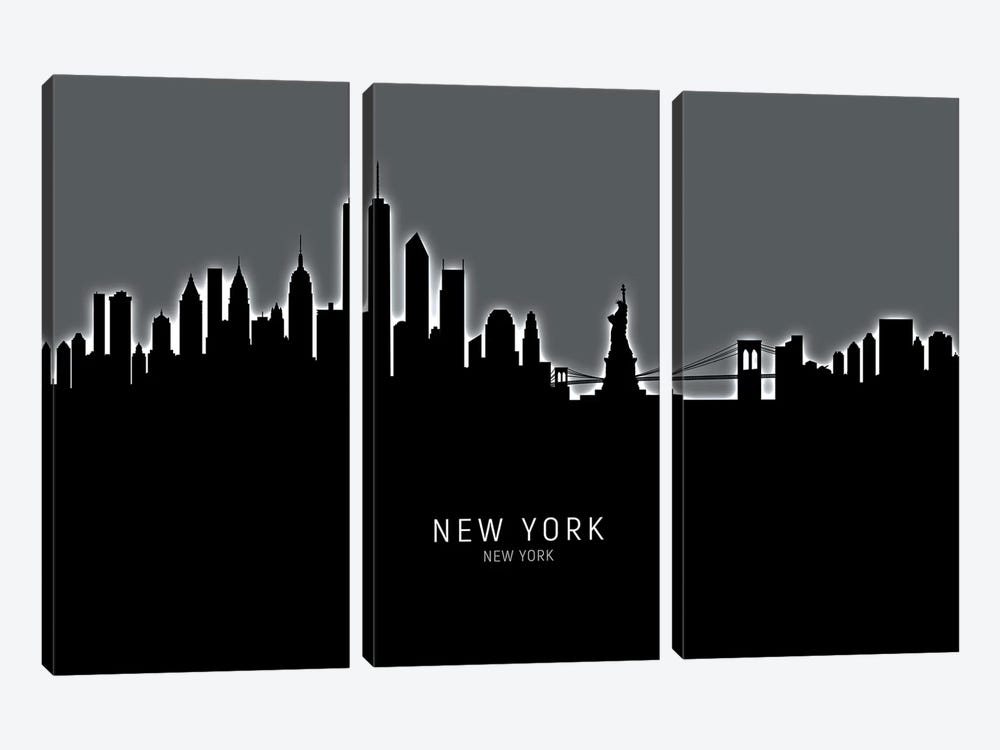 New York Skyline by Michael Tompsett 3-piece Canvas Art