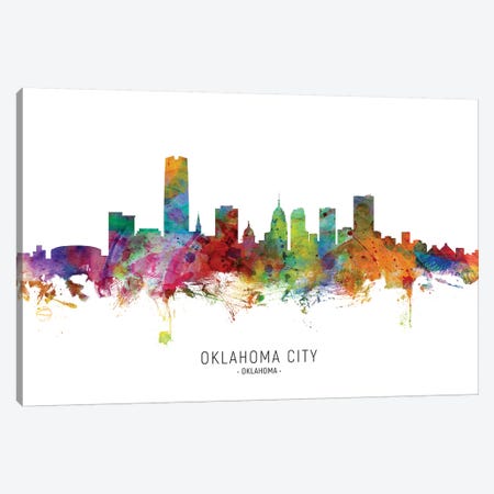 Oklahoma City Skyline Canvas Print #MTO1945} by Michael Tompsett Canvas Wall Art