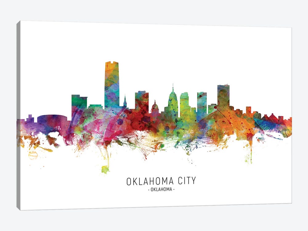 Oklahoma City Skyline by Michael Tompsett 1-piece Canvas Art