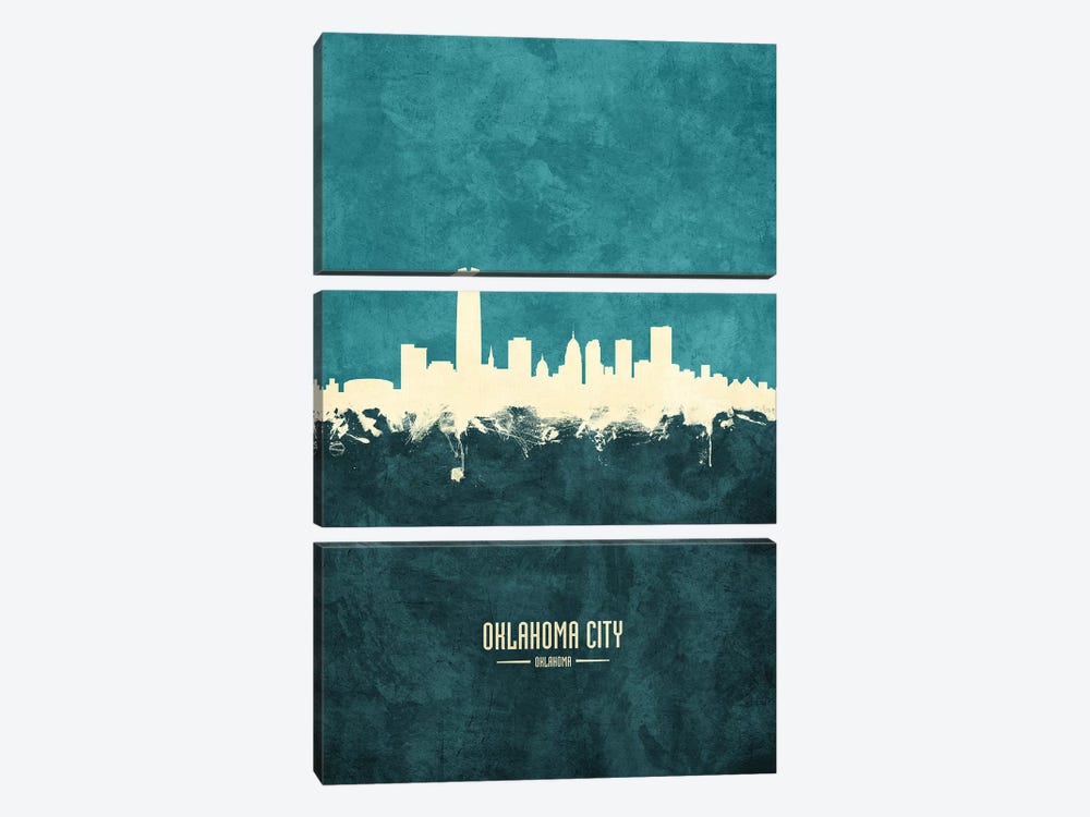 Oklahoma City Skyline by Michael Tompsett 3-piece Canvas Print