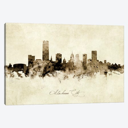 Oklahoma City Skyline Canvas Print #MTO1947} by Michael Tompsett Canvas Artwork