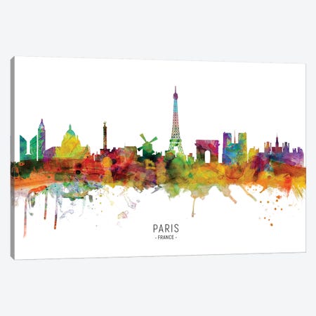 Paris France Skyline Canvas Print #MTO1949} by Michael Tompsett Canvas Art Print