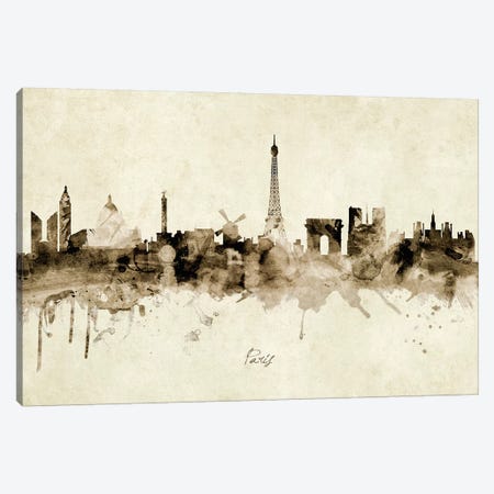 Paris France Skyline Canvas Print #MTO1950} by Michael Tompsett Canvas Art