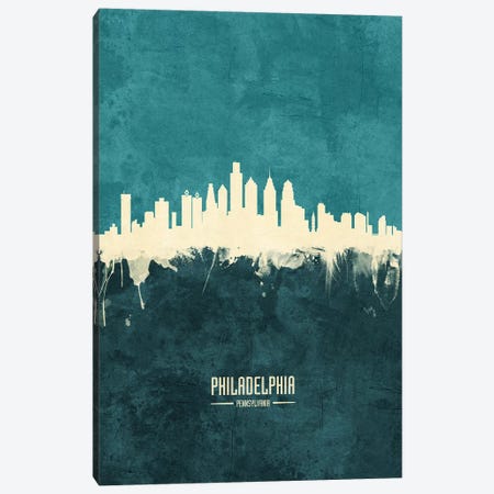 Philadelphia Pennsylvania Skyline Canvas Print #MTO1952} by Michael Tompsett Canvas Wall Art