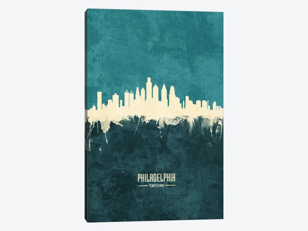 Philadelphia Pennsylvania Skyline by Michael Tompsett 1-piece Canvas Art