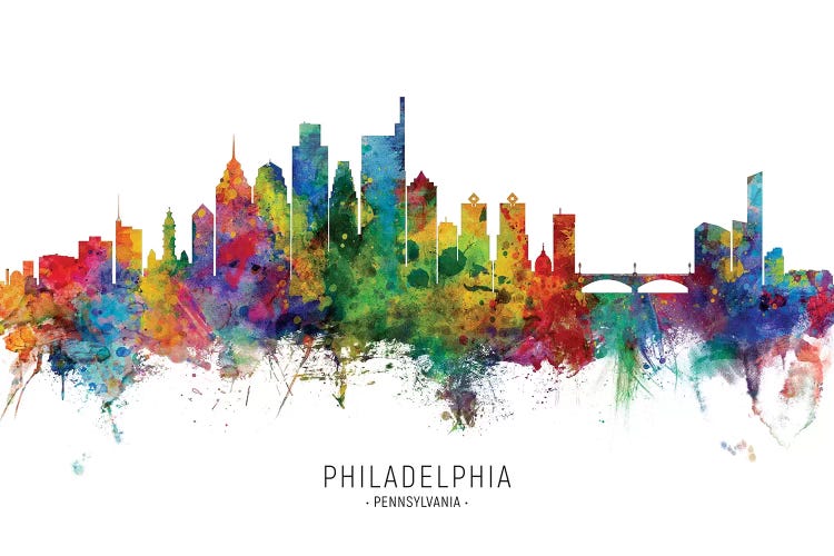 Color Splash Philadelphia Pennsylvania Skyline