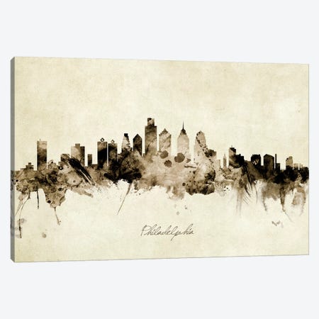 Philadelphia Pennsylvania Skyline Canvas Print #MTO1955} by Michael Tompsett Canvas Print