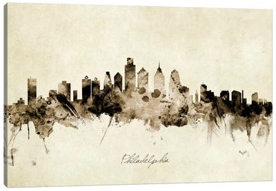 Philadelphia Pennsylvania Skyline Canvas Art Print - Philadelphia Skylines