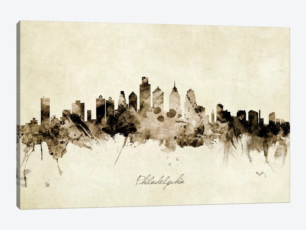 Philadelphia Pennsylvania Skyline by Michael Tompsett 1-piece Canvas Print