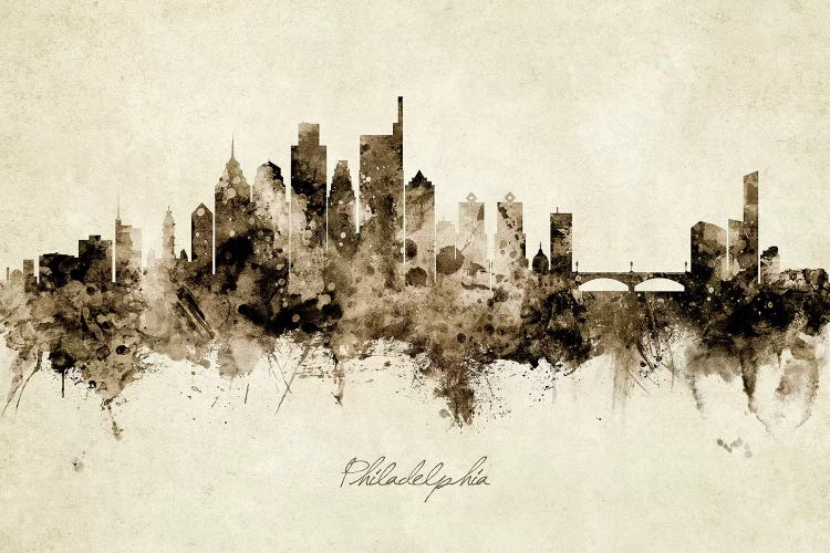Ink Splash II Philadelphia Pennsylvania Skyline