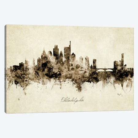 Philadelphia Pennsylvania Skyline Canvas Print #MTO1956} by Michael Tompsett Art Print