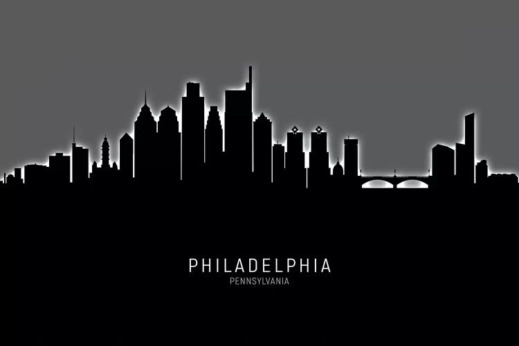 Black On Gray Philadelphia Pennsylvania Skyline