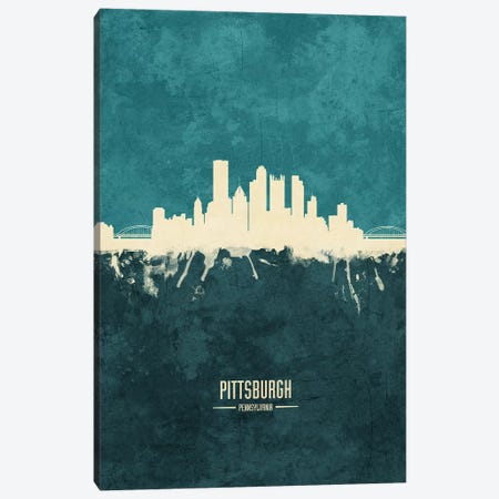 Pittsburgh Pennsylvania Skyline Canvas Print #MTO1958} by Michael Tompsett Canvas Wall Art