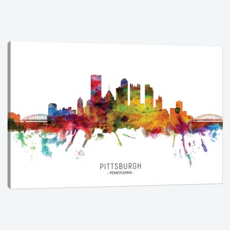 Pittsburgh Pennsylvania Skyline Canvas Print #MTO1959} by Michael Tompsett Canvas Art
