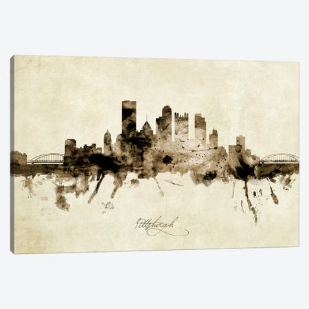 Pittsburgh Pennsylvania Skyline Canvas Print #MTO1960} by Michael Tompsett Canvas Art Print